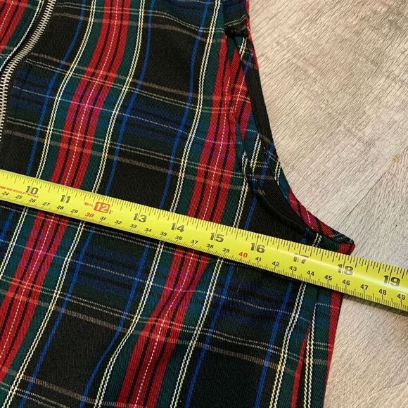 Forever 21 Suspender Plaid Mini Dress Black Shirt M Overall Pinafore - Picture 7 of 8